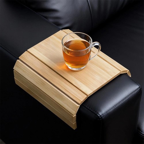 Flexible wooden sofa arm tray - wooden,